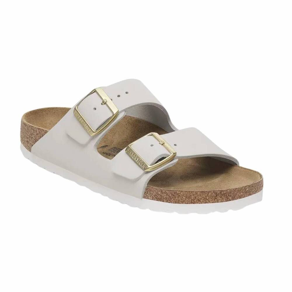 NEW BIRKENSTOCK women's arizona nubuck leather sandals in antique white